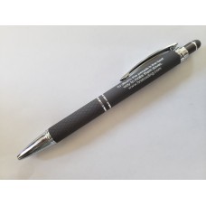 Black Bright Soft Touch Diamond Stylus Pen with Inscription