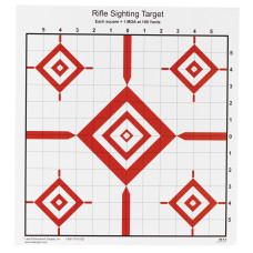 Action Target SI-13, Advanced Rifle Sighting Target, 1.047 Inch Grid Pattern, Black/Red, 14