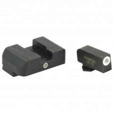 AmeriGlo I-Dot, Sight, 2 Dot, Fits Glock 17,19,22,23,24,26,27,33,34,35,37,38,39, Green w/White Outline, Front/Rear GL-101