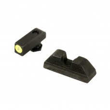 AmeriGlo UC, Sight, Fits Glock 42 and 43, Green Tritium LimeGreenLumi Outline Front Black Serrated Round Notch Rear GL-352