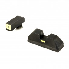 AmeriGlo CAP - Combative Application Pistol Sight, Fits Glock 20,21,29,30,31,32,36, Green/Green, Green Tritium Font Sight with Lumi Outline, Rear Sight With Lumi Horizontal Center Line GL-615