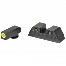 AmeriGlo Trooper, Sight, Fits Glock 20,21,29,30,31,32,36,40,41, Green Tritium LumiLime Outline Front, Green Tritium Black Serrated Rear, Front/Rear GL-820