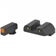 AmeriGlo Trooper, Sight, Fits Glock 42 and 43, Green Tritium with Orange Outline Front, Green Tritium Black Serrated Rear GL-823