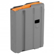 Ammunition Storage Components Magazine, 223 Rem, Fits AR-15, 10Rd, Aluminum, Gray, Orange Follower 223-10RD-AL-G-O