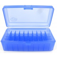 FS Reloading Plastic Ammo Box Small Pistol 50 Round Translucent Blue