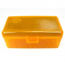 FS Reloading Plastic Ammo Box Medium Pistol 50 Round Translucent Amber