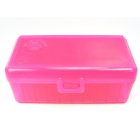 FS Reloading Plastic Ammo Box Medium Pistol 50 Round Translucent Pink