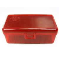 FS Reloading Plastic Ammo Box Medium Pistol 50 Round Translucent Red 3 Pack