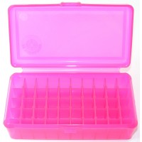 FS Reloading Plastic Ammo Box Large Pistol 50 Round Translucent Pink 3 Pk