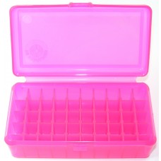 FS Reloading Plastic Ammo Box Large Pistol 50 Round Translucent Pink 3 Pk