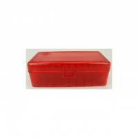 FS Reloading Plastic Ammo Box Large Pistol 50 Round Translucent Red