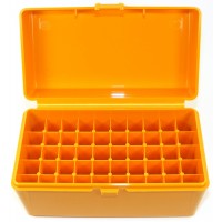 FS Reloading Plastic Ammo Box Medium Rifle 50 Round Solid Amber