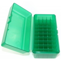 FS Reloading Plastic Ammo Box Medium Rifle 50 Round Translucent Green