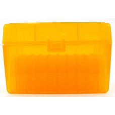 FS Reloading Plastic Ammo Box Large Rifle 50 Round Translucent Amber