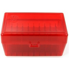 FS Reloading Plastic Ammo Box Small Rifle 50 Round Translucent Red