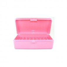 FS Reloading Plastic Ammo Box Large Pistol 50 Round Solid Pink 3 Pk