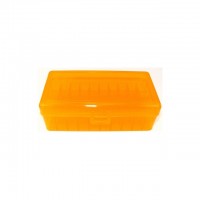 FS Reloading Plastic Ammo Box Large Pistol 50 Round Translucent Amber