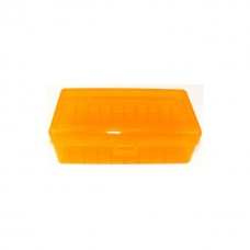 FS Reloading Plastic Ammo Box Large Pistol 50 Round Translucent Amber