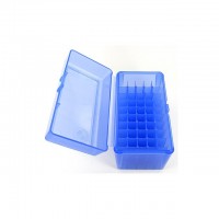 FS Reloading Plastic Ammo Box Large Rifle 50 Round Translucent Blue