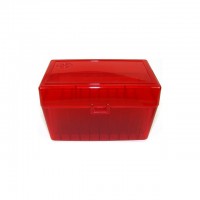 FS Reloading Plastic Ammo Box Large Rifle 50 Round Translucent Red