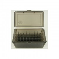 FS Reloading Plastic Ammo Box Large Rifle 50 Round Translucent Smoke