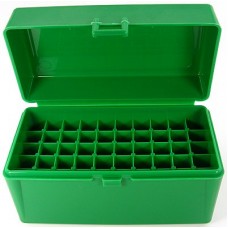 FS Reloading Plastic Ammo Box Medium Rifle 50 Round Solid Green