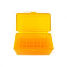 FS Reloading Plastic Ammo Box Medium Rifle 50 Round Translucent Amber