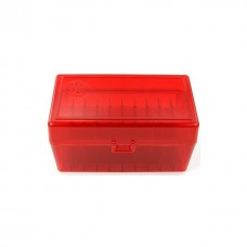 FS Reloading Plastic Ammo Box Medium Rifle 50 Round Translucent Red