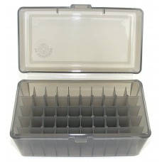 FS Reloading Plastic Ammo Box Medium Rifle 50 Round Translucent Smoke