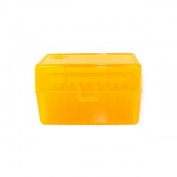 FS Reloading Plastic Ammo Box Small Rifle 50 Round Translucent Amber